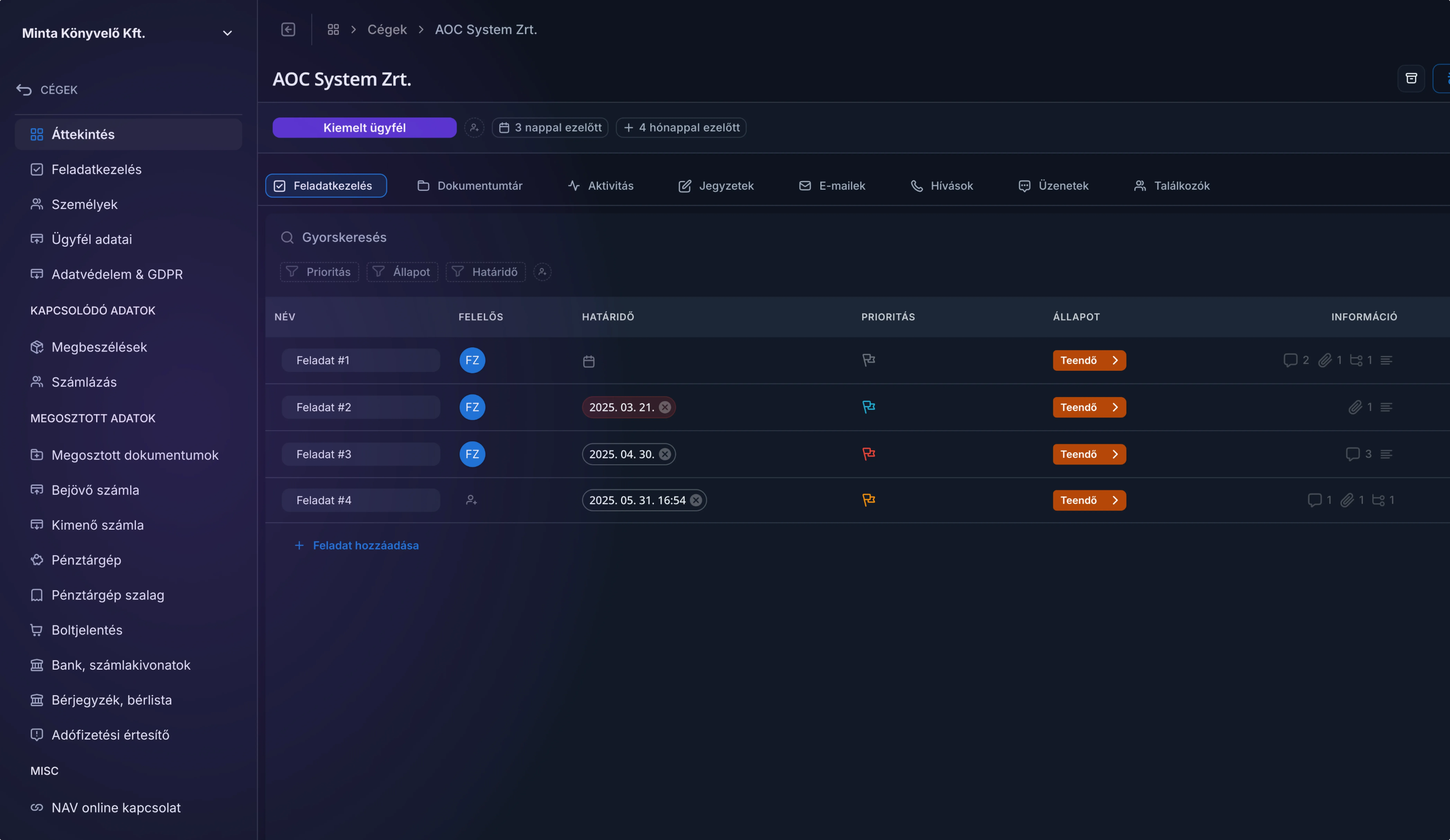 Kép a könyvelői CRM-ről